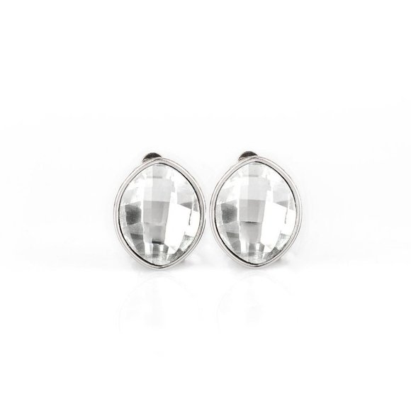 Movie Star Sparkle - White Earring